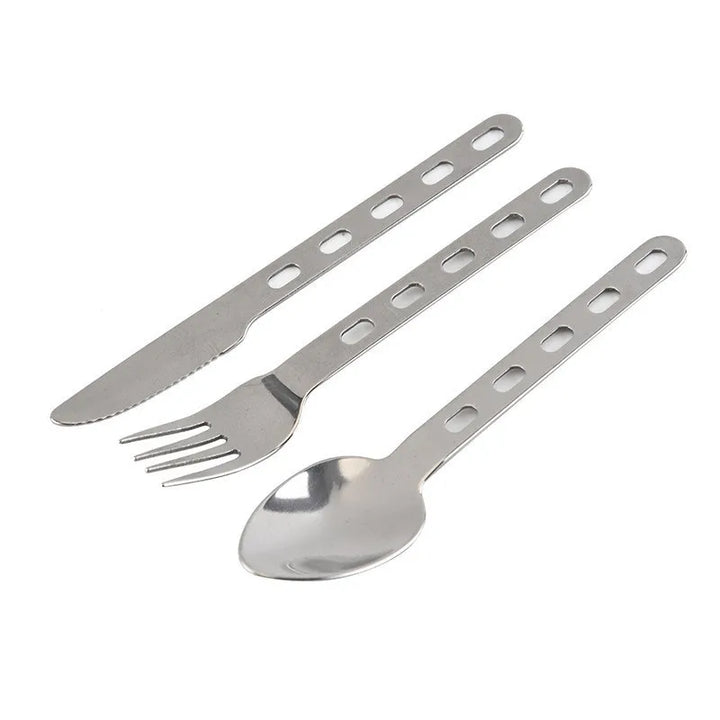 Set de couverts en acier inox ultraléger pour la randonnée et le camping